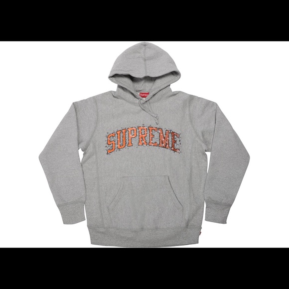 Supreme fw18 water arc hoodie grey 100% authentic